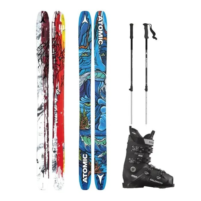 3点スキーセット Atomic Nomadスキー板 +ブーツ+ストック スキー3点セットレンタル】Van Deer Freeride 108 - 23-24モデル
